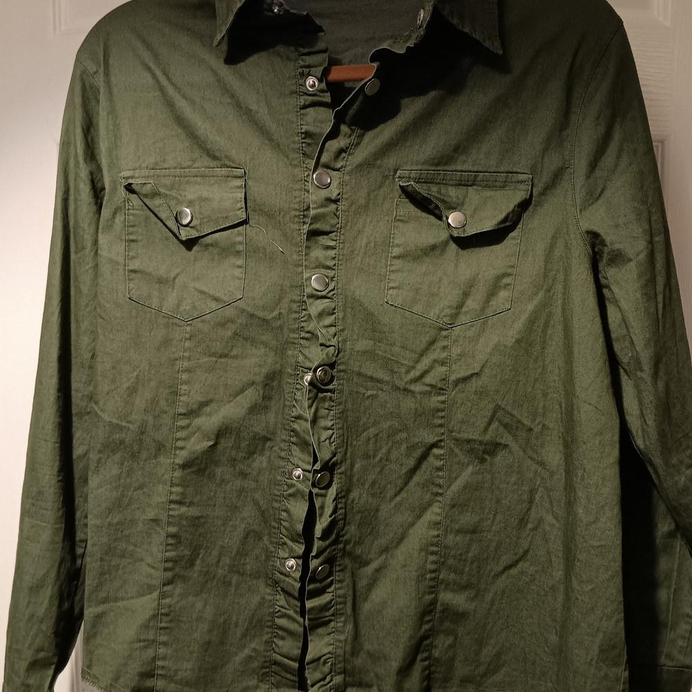 Green Button-Up Shirt